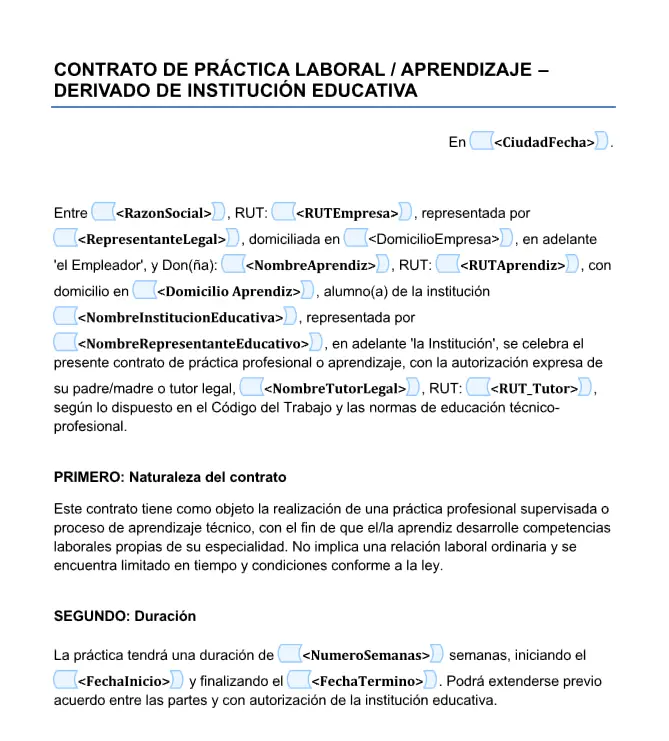 Descarga Contrato Alumno en práctica o aprendiz