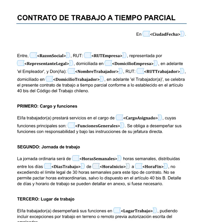 Descarga Contrato trabajo tiempo parcial